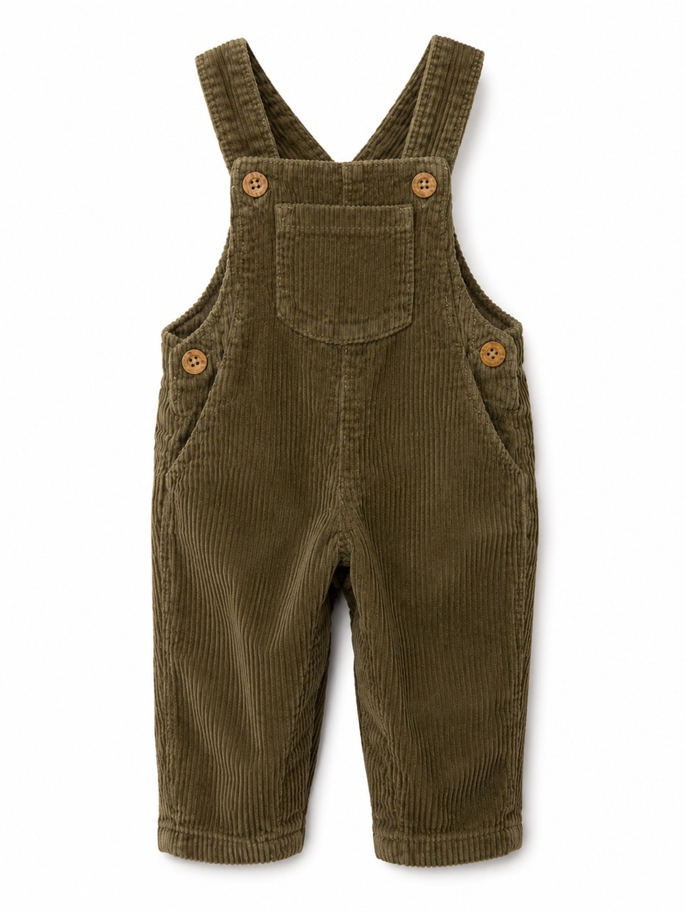 Little Planet  Corduroy Overalls in Olive for baby